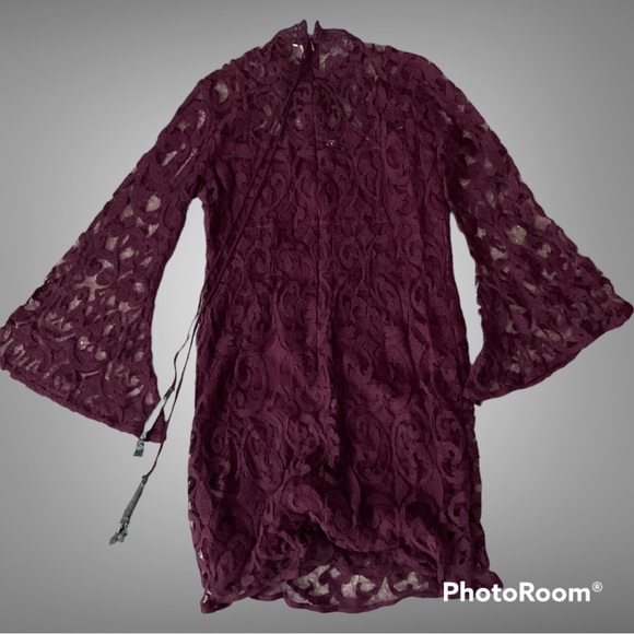 Beaded and Laced Mini Dress - Picture 4 of 5